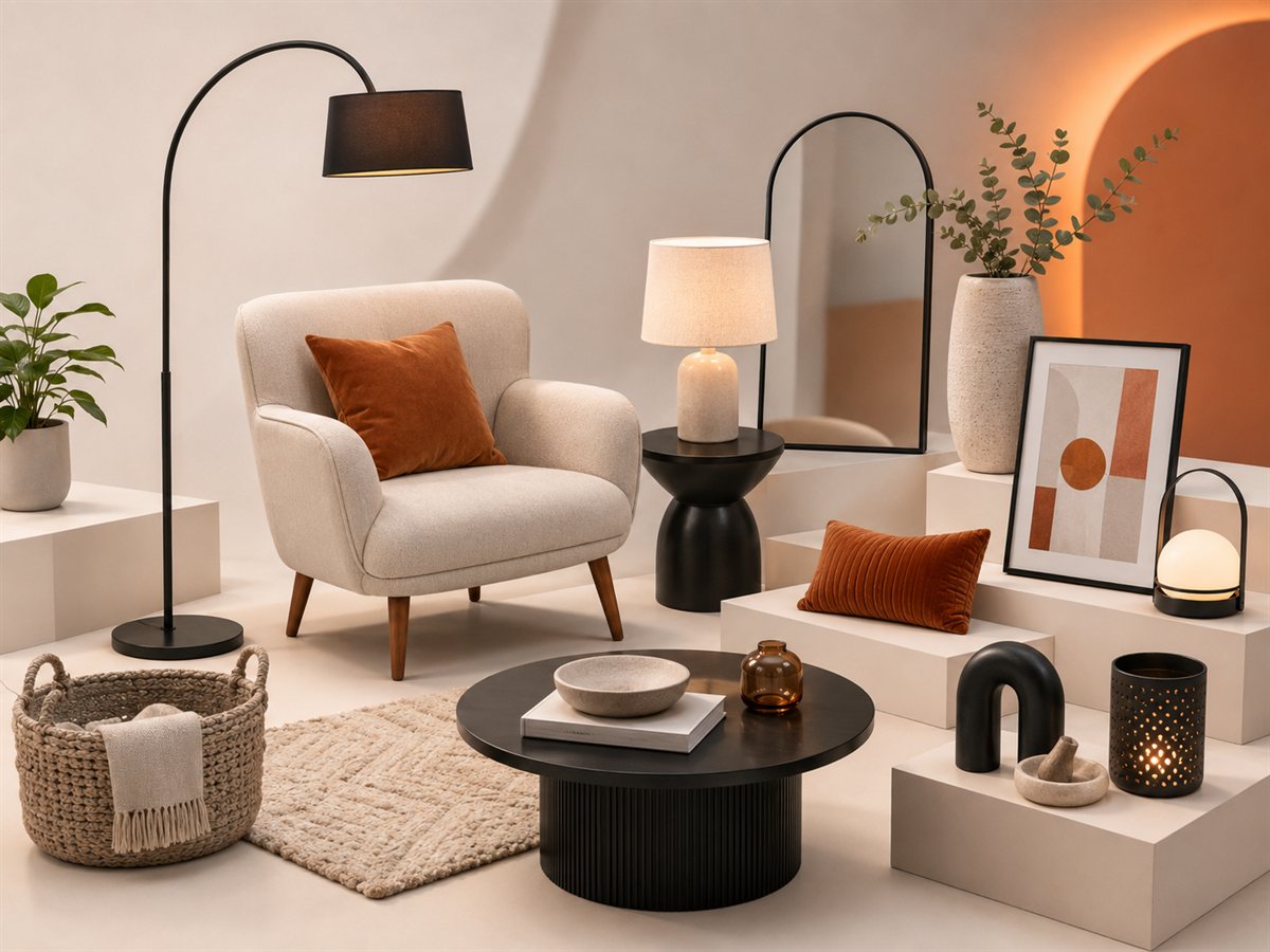 Furniture and decor sourced from Chinese factories
